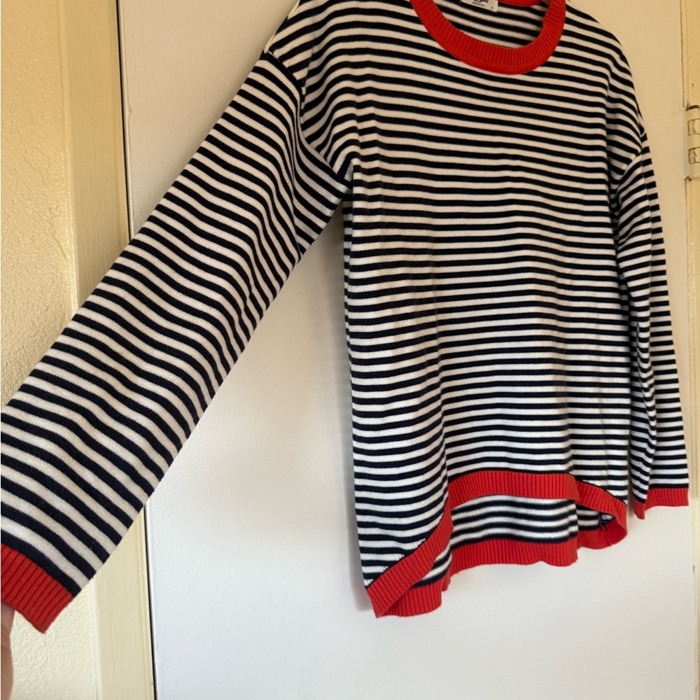Navy blue and white striped sweater - Picture 3 of 3